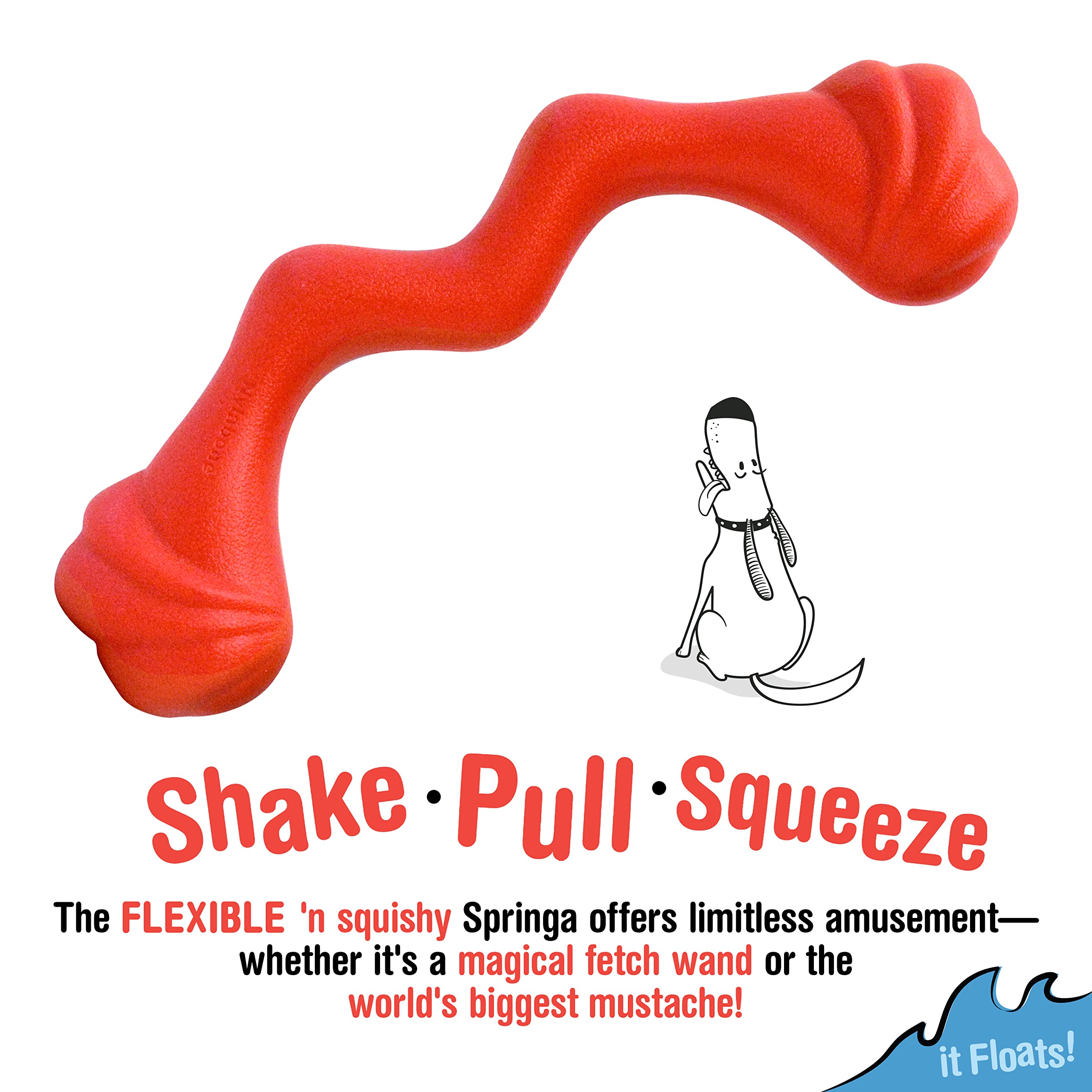 Nylabone Springa Interactive Dog Toy - Lightweight Flexible Floatable Dog Tug Toy for Creative Play & Dog Exercise